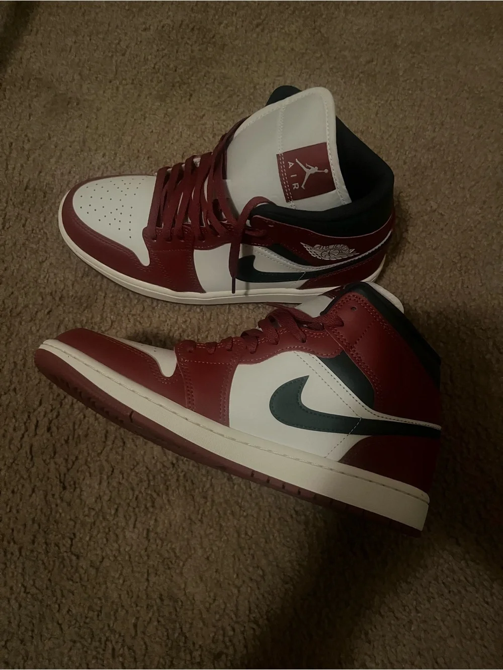 Jordan Men’s Sneakers in White, Red & Green